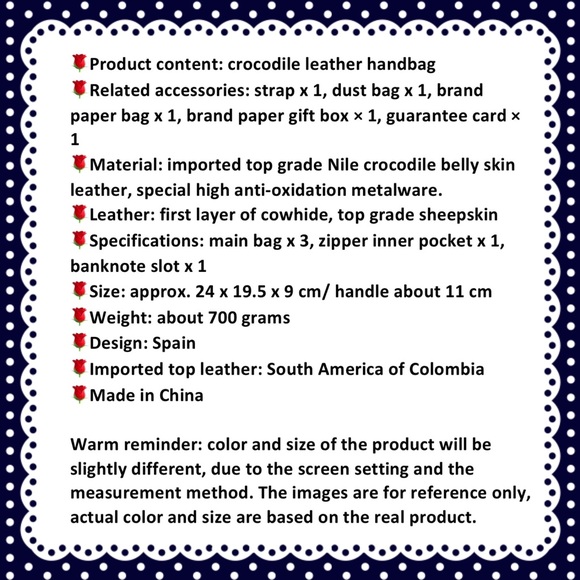 Pre-Order D’MOM HebillaNile CrocodileBelly handbag - Picture 8 of 8
